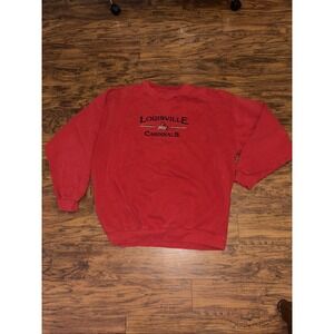 Vintage 90s Louisville Cardinals Embroidered Logo Pullover Sweatshirt Mens XXL